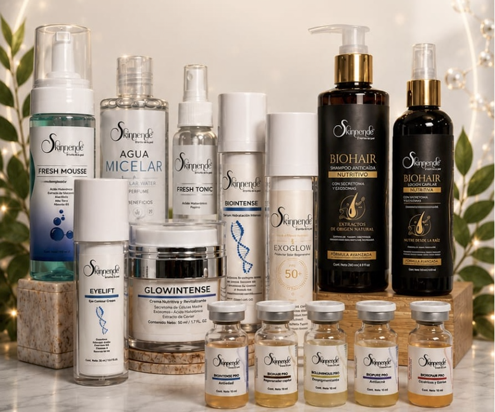 The Skinnende collection of regenerative skin and hair care products